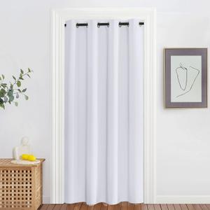 NICETOWN Room Darkening Greyish White Curtain for Bedroom - Grommet Privacy Light & Sound Reducing Window Treatment Doorway Curtain & Drape for Living Room (1 Panel, W52 x L78)