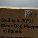 Acrylic Dog Playpen Indoor, Expandable Size & Flexible Shape, Height 30 Inch, Ideal for Small & Toy Dogs, Black
