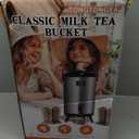 Insulated Barrel Milk Tea Bucket Stainless Steel Double Walled Beverage Container Stock Pots for Tea Party Coffee Juice Milk, 10L