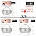 Stainless Steel Steamer Basket - Vegetable & Dumpling Steamer Insert for Pots, Instant Pot Accessories with Handles & Feet, Multi-Purpose Mesh Strainer for Cooking, Fruits (Silvery, Medium)