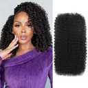 Afro Kinkys Bulk Human Hair For Braiding Soft 4c Afro Kinky-Curly Human Hair For Mini Twists, Dreadlocks Extensions, Repair Locs, Micro Locs Extension, Human Braiding Hair 18inch(1B,35g/pack) (Natural Black)
