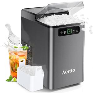 Aeitto Nugget Ice Maker Countertop, Pellet Ice Machine Soft Chewable Ice 40lbs/Day, One-Click Operation, Auto Self-Cleaning Crushed Ice Makers Stainless with Scoop for Home/Kitchen/Office (Grey) Aeitto Nugget Ice Maker Countertop, Pellet Ice Machine Soft Chewable Ice 40lbs/Day, One-Click Operation, Auto Self-Cleaning Crushed Ice Makers Stainless with Scoop for Home/Kitchen/Office (Grey)