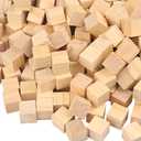 500 Packs Wooden Blocks for Crafts, 0.8 Inch Pine Wood Cubes, 2 x 2 x 2 cm Wooden Cubes for Paint, Stamp, Decorate, DIY Projects and Personalized Gifts,by GNIEMCKIN