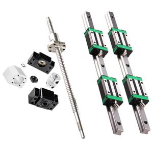 2Pcs HGR20-800mm Linear Rail + 1PCS RM1605-850mm Ballscrew with BF12/BK12 Kit, DSG16H Nut Housing, Coupling, Slide Blocks Linear Guide Rail Ball Screw Set for DIY CNC Routers Lathes Mills