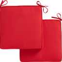 Sunbrella 17 in. Square Outdoor Corded Chair Pad, Canvas Jockey Red