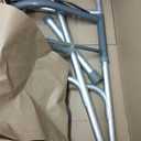 Medline Lightweight Two Button Folding Walker with 5" Wheels, Aluminum Frame Supports up to 300 lbs (1 Count (Pack of 1), Metallic)