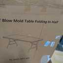 6 x 1 Set 6 FT Rectangle Folding Table with Carrying Handle, Lightweight Fold-in-Half Utility Table, with Matching White Stretch Spandex Covers, Ideal for Weddings, Parties, Camping, Banquets, Crafts