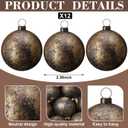 12 Pcs 2.36 Inch Christmas Vintage Rusty Textured Balls Ornaments Neutral Earth Tone Copper Rustic Plastic Shatterproof Hanging Ball Ornaments for Xmas Tree Table Home Decor (Classic)