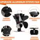 Wood Stove Fan Heat Powered - Fireplace Fan, Wood Stove Accessories 4 Blades Heat Powered Fan, Woodstove Fan Non Electric for Gas/Pellet/Wood Log Burner Stove by Underwood Aggregator
