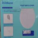 Hibbent Premium Elongated Toilet Seat with Cover Quiet Close, One-Click to Quick Release, Easy Installation Non-Slip Seat Bumpers, Slow Close Toilet Seat and Cover, Easy Cleaning-White Color