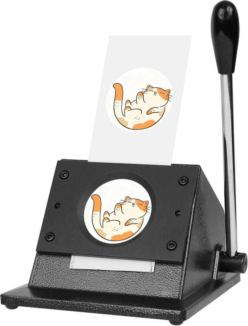 Happizza 2.28in Button Paper Cutter, 58mm Pin Button Cutter Circle Graphic Punch for Button Maker Machine,Photo Machine,Artpaper,Scrapboard Cutting, 58mm-Round