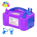IDAODAN Electric Air Balloon Pump, Portable Dual Nozzle Electric Balloon Inflator/Blower for Party Decoration - 110V 600W (Purple)