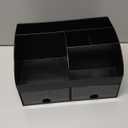 Makeup Organizer with Drawers, Cosmetic Storage for Dresser Vanity and Bathroom Countertop, Beauty Holder for Lipstick Brush, Skincare Organizer for Vanity, Cosmetic Display Case (Black)