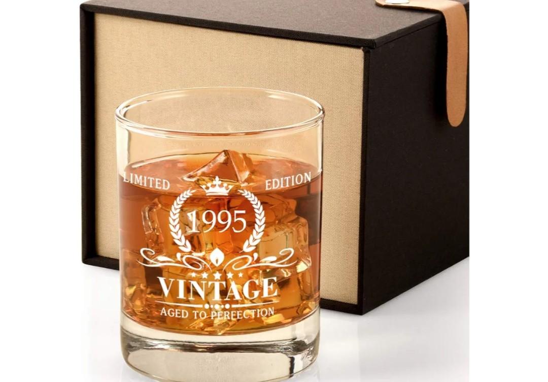 Triwol 1995 30th Birthday Gifts for Men, Vintage Whiskey Glass 30 Birthday Gifts for Him, Son, Husband, Brother, Funny 30th Birthday Gift Present Ideas for Him, 30 Year Old Bday Party Decoration