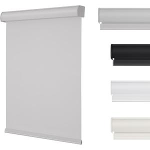 Changshade Custom Size100% Blackout Cordless Roller Shades Thermal Insulated UV Protection Window Blinds with Suresmooth Spring System Sustainable Fabric for Bedroom and Office and Home (Grey)