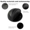 2pcs Floor Door Stopper, No-Drill Adhesive Door Stopper for Bottom of Door Stainless Steel Half Dome Rubber Bumper Doorstop Wall Protector for Living Room, Bedroom, Bathroom, Office (Black)