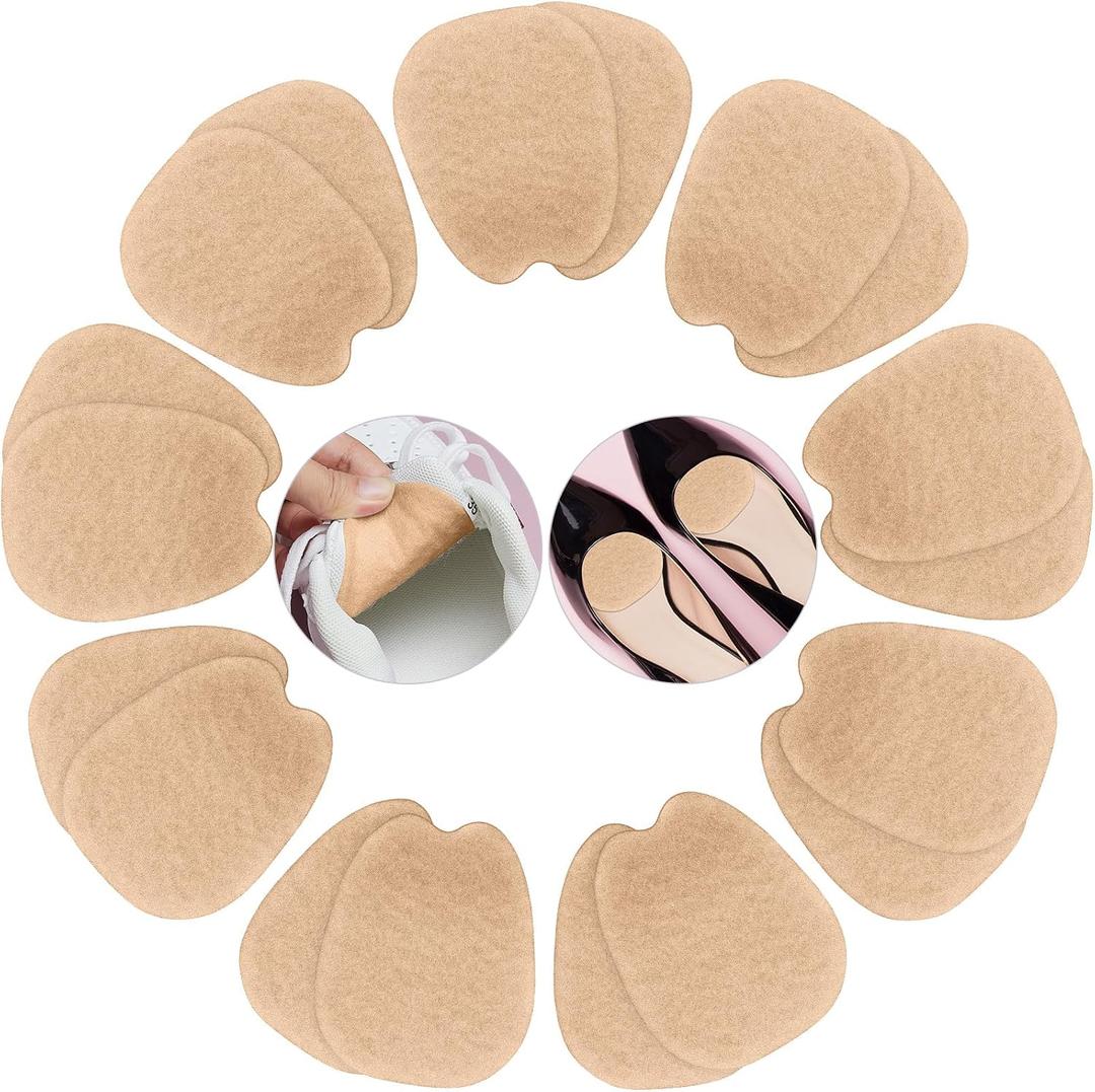 Zhanmai 9 Pairs Felt Tongue Pads for Shoes, Soft Self-Adhesive Shoe Tongue Pads for Men and Women, Non Slip Cushion Inserts to Fills Instep Space, Large(Skin Color)