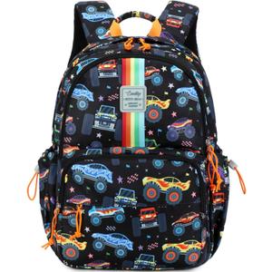 CAMTOP Preschool Backpack for Kids Boys Girls Toddler Backpack Kindergarten School Bookbags with Lunch Pocket for Age 3-8 (Rainbow Black)