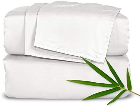 King Sheets by Pure Bamboo, Genuine 100% Organic Viscose Derived from Bamboo Bed Sheet Set, Soft & Cooling, Double Stitching, 2 Year Quality Promise (king, White)