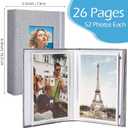 Yeaqee 20 Packs Photo Album 4x6 Small Picture Album Linen Cover Memory Book with Front Window 26 Clear Pages Hold 52 Pictures for Wedding Anniversare Family Baby(Gray)
