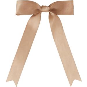 Meseey 30 Pcs Latte Satin Bows 6 X 10 Inch Premade Bows with Twist Tie for Wedding Florist Decor, Cake Pops,Christmas Tree & Gift Wrapping(Latte)