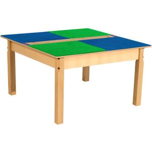 Time-2-Play 35" Square Blue and Green Birch Plywood Montessori School Activity Compatible with Duplo Table with Trough for Kids with 18" Long Wood Legs Time-2-Play 35" Square Blue and Green Birch Plywood Montessori School Activity Compatible with Duplo Table with Trough for Kids with 18" Long Wood Legs