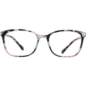 VisionGlobal Blue Light Blocking Glasses for Women, Computer Reading, TV Glasses, Stylish Square Frame(+1.25 Magnification)