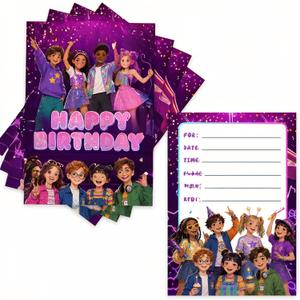 Korean Idol Movie Birthday Party Invitation Cards, Teens Boys & Girls- Party Celebration Supplies, 20 Fill-In Invitations