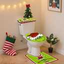 Christmas Decorations - Grinch Toilet, Bathroom Sets, 4PCS