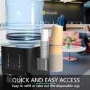 Cup Dispenser 2 Seats, Holder for 2-16 OZ Paper & Plastic Disposable Cups, Adhesive Cup Dispenser Wall Mount for Water Cooler, Coffee Station, Office, Bathroom, Wall (Dark Gray)