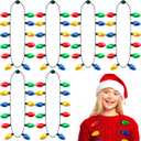 JOYIN 6 PCS Christmas Necklace Christmas Light Necklaces 12 LED Bulbs Accessories Light Bulbs for Adults Kids Holidays Parties Favors Accessories Decorations