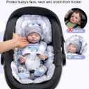 Baby Car Seat Head Support with Extra Headrest, Adjustable Infant Car Seat Insert with Shoulder Pads Set, Breathable Mink Dot Carseat Cushion for Newborn, Fits for Stroller, Baby Swing, Bouncer