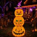 3 Pack 6FT Giant Halloween Decorations Outdoor Light Up Pumpkin Decor