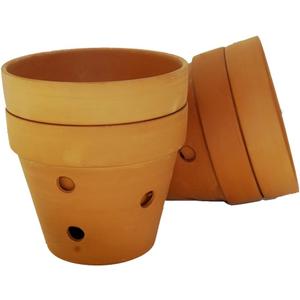 6inch 4pcs Terracotta Pots,Orchid Terracotta Pots for Plants/Succulent/Cactus with Drainage for Indoor, Outdoor, Home Office Decoration
