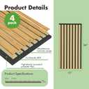 Art3d 12" x 24" Acoustic Wood Slat Wall Panel, 4pcs, 8 sq.ft, Oak