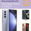 for Samsung Galaxy Z Fold 5 Case with Slim,Magnetic,Transparent Crystal Clear Slim Hard PC Shockproof Anti-Scratch Full Protective Cover for Z Fold 5 5G Purple Flowers 12-ZFOLD5-27