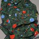 Man Christmas Button Shirts Green Xmas Lights String Shirt Long Sleeve Novelty Button Up Shirts M