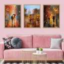 DIYGEMDOT 6 Pack DIY Paint by Numbers Kit for Adults & Beginners, A Walk in The Rain Easy Paint by Number Kits, 9.8 X 13.8 inches for Home Decor (Z002)