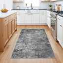 Washable Abstract Entryway Rug 3x4: Indoor Modern Non-Slip Kitchen Rugs Low Pile Stain Resistant Carpet for Entrance Hallway Soft Thin Floor Decor Mat for Bedroom Bathroom(Black/Grey/White, 3X4)