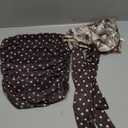Milumia Women's Polka Dots Mesh Tube Tops Y2k Strapless Bandeau Top with Scarf (Brown)
