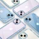 Diaclara Designed for iPhone 13 Case, Full Body Rugged with Built-in Touch Sensitive Anti-Scratch Screen Protector, Soft TPU Bumper Case for iPhone 13 6.1" (Clear Blue)