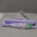 Wireless Keyboard and Mouse, Silent Keyboard Mouse Combo, Full-Sized Colorful Typewriter Keyboard with Round Keycaps, 2.4G Cute Mouse Compatible with PC/Laptop/Computer(Purple)