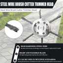 6 inch Steel Wire Brush Cutter Trimmer Head, Weed Wacker Attachments Heads,Wired Trimmer Head Replacement for Electric Battery Powered Cordless String Trimmer, Weed Eater