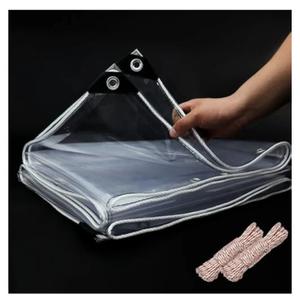 3'x6' 20 Mil Heavy Duty Clear Vinyl PVC Tarp, UV Resistant Glass Tarps Transparent Tarpaulin with Grommets & Reinforced Edges, Suit for Plant Greenhouse Balcony Garden Pet Hutch Roof, Full Size