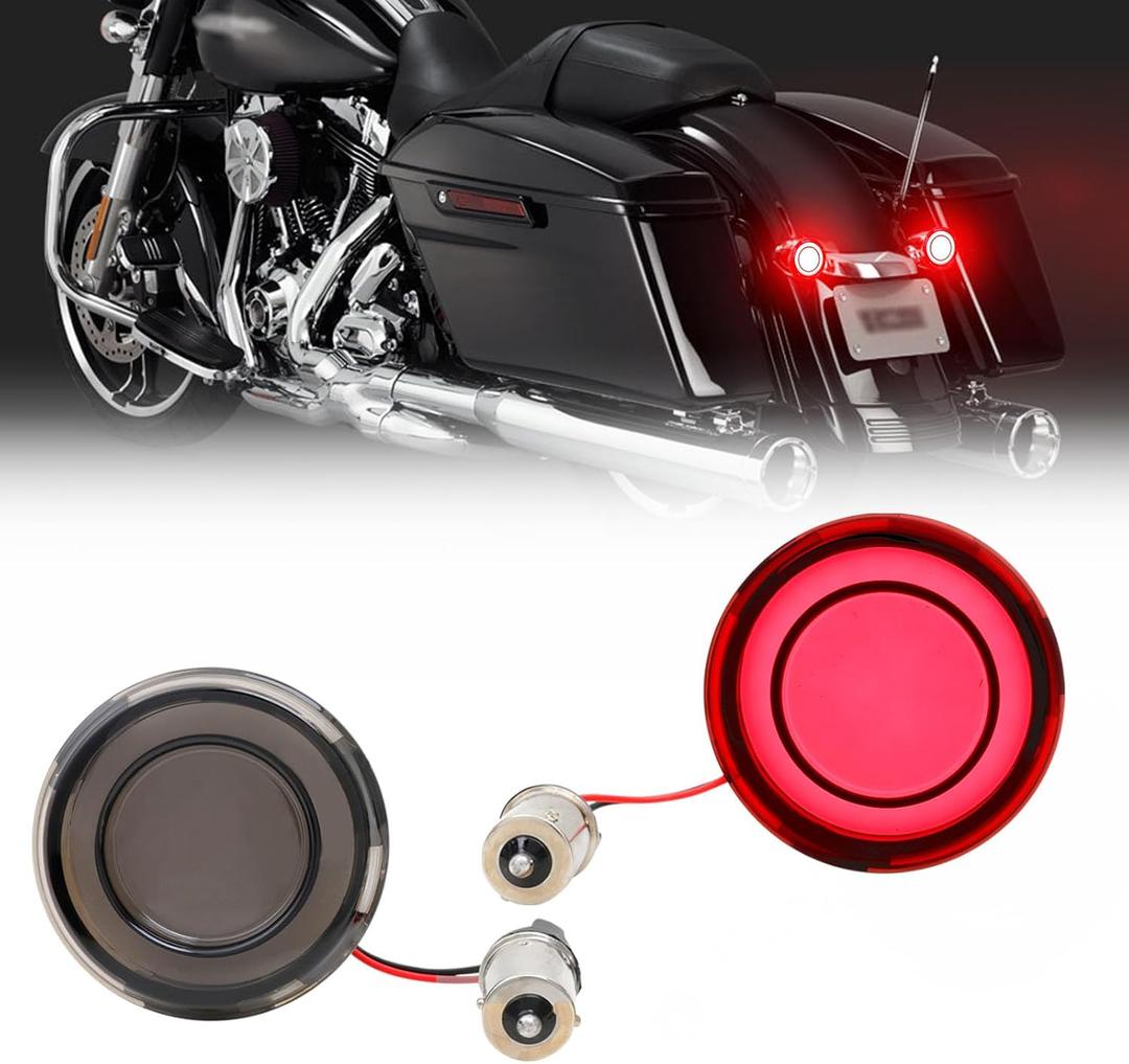 DREAMIZER Motorcycle 1156 Led Turn Signal Lights Front Rear 2 Inch Bullet Smoked Lens Daytime Running Lights Brake Lights Compatible with Harley Softail Touring Dyna Sportster Road King Electra Glide