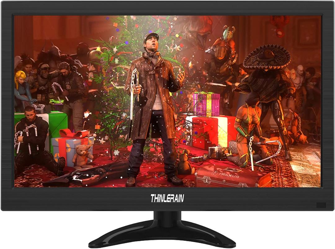 13.3 inch Small PC Monitor 1366x768 Mini LED Monitor with HDMI VGA AV BNC USB Intput, for Fire Stick Computer Xbox Ras pi, Built-in Speaker