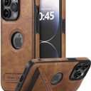 Leather Case for iPhone 13 Pro Max Case, Protective Slim with Kickstand Shockproof Phone Cases, Built-in Invisible Stand Compatible with iPhone 13 Pro Max 6.7'' (Brown, for iPhone 13 Pro max)