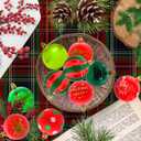 2 x 40PCS 2.36" Christmas Balls Ornaments, Plastic Christmas Tree Ornaments, Holiday Baubles, Hanging Decorations for Xmas Trees Holiday Party, Red Green Baubles