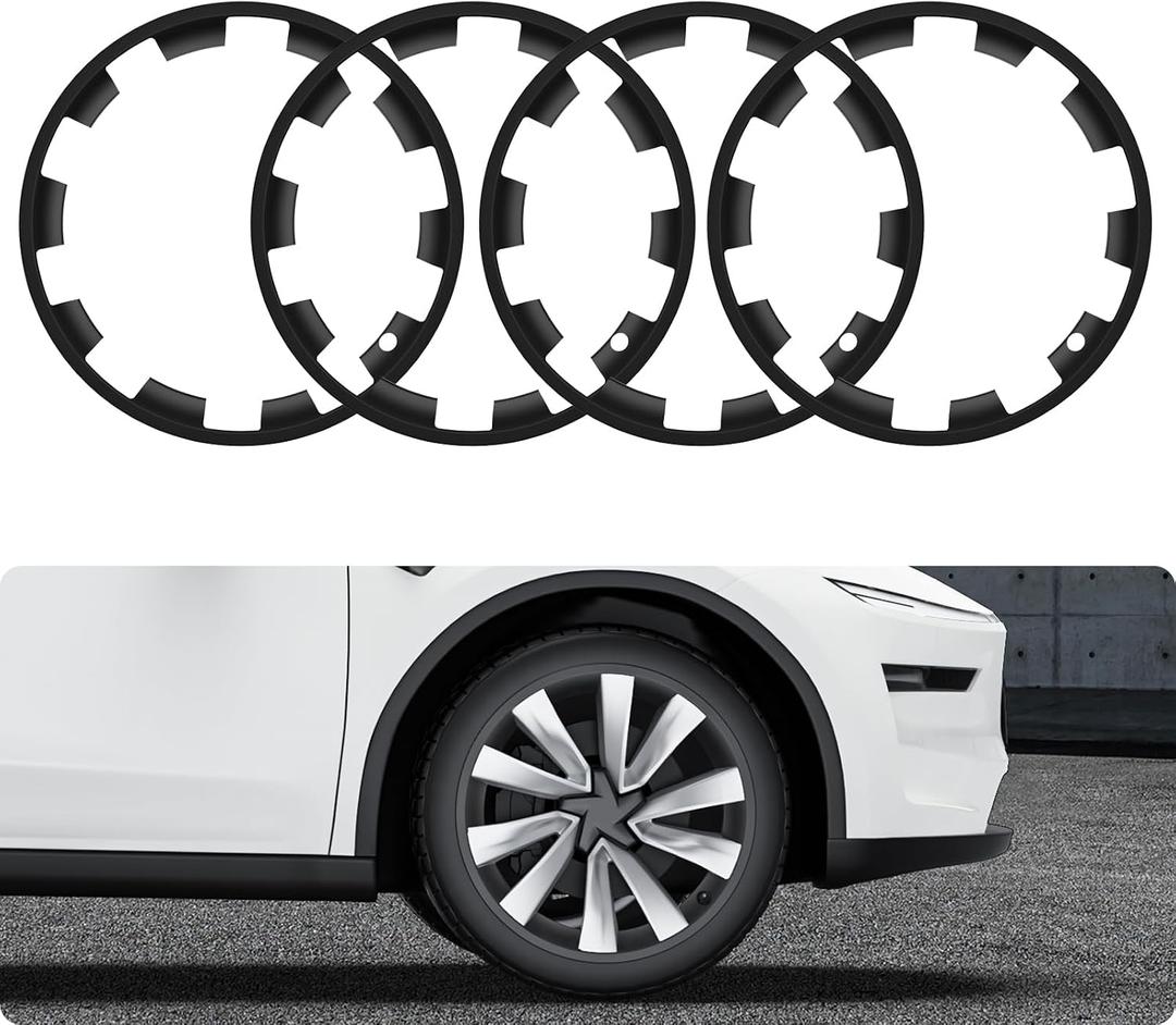 BASENOR 2026 2025 Tesla Model Y 20 Inch Wheel Rim Protector, Scratch Guard Hubcap Curb Rash Cover, Tire Trim Protection for Model Y Juniper Matte Black