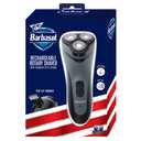 Barbasol Rotary Shaver, Rechargeable Electric Rotary Shaver with Stainless Steel Blades, Pop-Up Trimmer, Wireless Cordless Electric Razor, Close Shave, Full 8 Hour Charge Provides 45 Minute Run-Time
